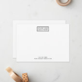 ミニマル企業ロゴビジネスブランディング連絡 ノートカード (正面/裏面インサイチュ)