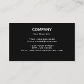 ミニマル企業ロゴ白と黒 名刺 (裏面)