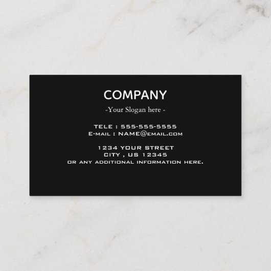 ミニマル企業ロゴ白と黒 名刺 (裏面)