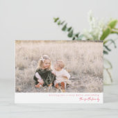 ミニマル休日のフォトカード 招待状 (スタンド正面)