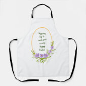 ミニマル休日リースクロッカスフラワーイースター エプロン (正面)