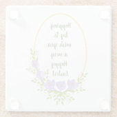 ミニマル休日リースクロッカスフラワーイースター ガラスコースター (裏面)