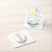 ミニマル休日リースクロッカスフラワーイースター スクエアペーパーコースター (インサイチュ)