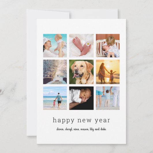 ミニマル休日9フォトカード 招待状 (正面)