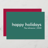 ミニマル休日 |モダンシンプル森の緑 シーズンカード (正面/裏面)