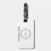 ミニマル会社ロゴ白の背景 ラゲッジタグ (裏面縦)