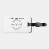 ミニマル会社ロゴ白の背景 ラゲッジタグ (裏面横)