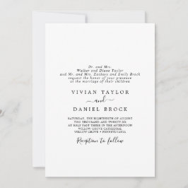 ミニマル伝統的両親共結婚有 招待状