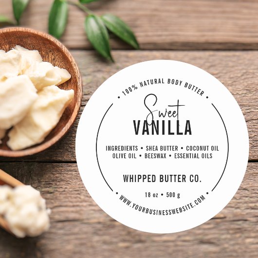 ミニマル体バタースモールビジネスブラック |ロゴ ラウンドシール