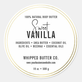 ミニマル体バター小規模企業金ゴールド|ロゴ ラウンドシール