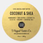 ミニマル体バター金ゴールド事業 |ロゴ ラウンドシール (正面)
