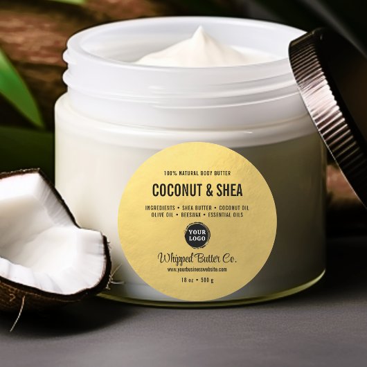 ミニマル体バター金ゴールド事業 |ロゴ ラウンドシール