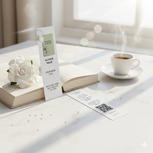 ミニマル作家ブックマークテンプレートとブックコーブ スキニー名刺