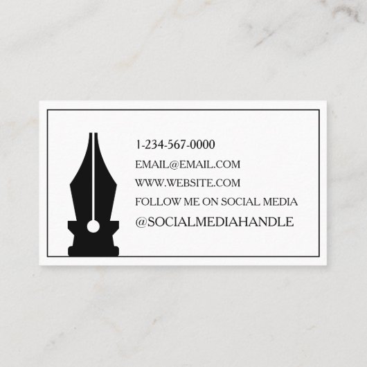 ミニマル作家ライターインクペン名刺 名刺 (裏面)