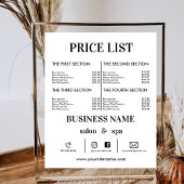ミニマル価格表毛価格設定フライヤーサロン ポスター