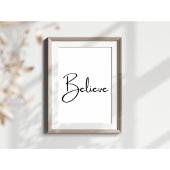 ミニマル信じスの感動的タイポグラフィ ポスター