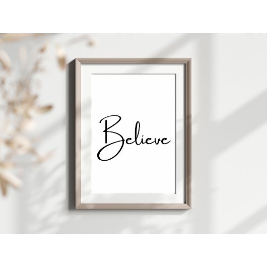 ミニマル信じスの感動的タイポグラフィ ポスター