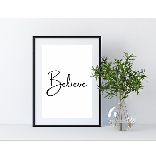 ミニマル信じスの感動的タイポグラフィ ポスター