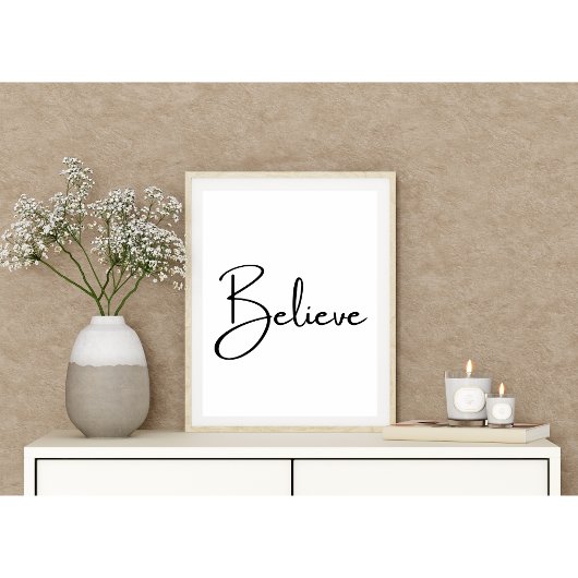 ミニマル信じスの感動的タイポグラフィ ポスター