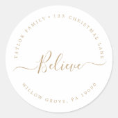 ミニマル信じ金ゴールド休日サーキュラーアドレス ラウンドシール (正面)