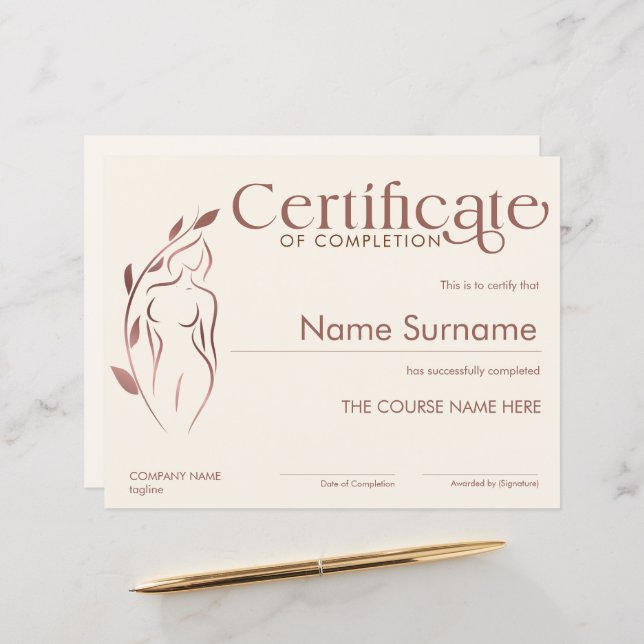 ミニマル修了証書体彫刻 (正面/裏面インサイチュ)