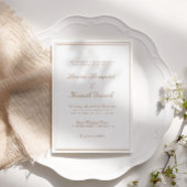 ミニマル光トープエレガント書道結婚の 招待状