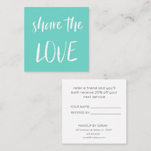 ミニマル共有ザラブ |ロイヤリティカード スクエア名刺 (正面/裏面)