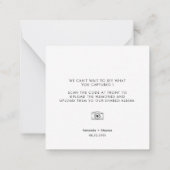 ミニマル共有ラブQRコードテーブルカード ノートカード (裏面)