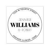 ミニマル円形差出人住所ラベル セルフインキングスタンプ (デザイン)