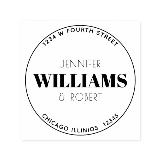 ミニマル円形差出人住所ラベル セルフインキングスタンプ (デザイン)