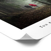 ミニマル写真とタイプライターのキャプション小 ポスター (角)