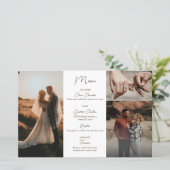 ミニマル写真のコラージュ結婚のメニュー (スタンド正面)