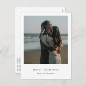 ミニマル写真のモダンクリスマス シーズンポストカード (正面/裏面)