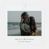 ミニマル写真のモダンクリスマス メタルオーナメント (裏面)