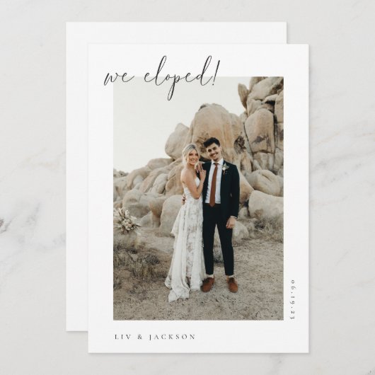 ミニマル写真の取り消し告知 招待状 (正面/裏面)