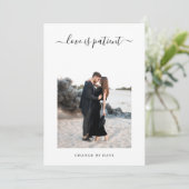 ミニマル写真の日付結婚変更の延期 案内状 (スタンド正面)