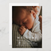 ミニマル写真の生まれたばかりの歓迎 | ベビー誕生 案内状 (正面/裏面)