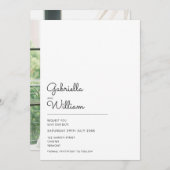 ミニマル写真の結婚日付の変更 セーブザデート (正面/裏面)