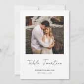 ミニマル写真の表結婚番カードのスクリプト 招待状 (裏面)