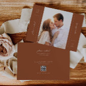 ミニマル写真アナウンスメントカードの日付を保存 招待状