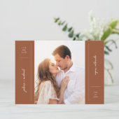 ミニマル写真アナウンスメントカードの日付を保存 招待状 (スタンド正面)