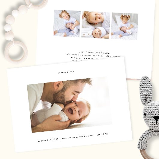 ミニマル写真エレガントベビー 案内状