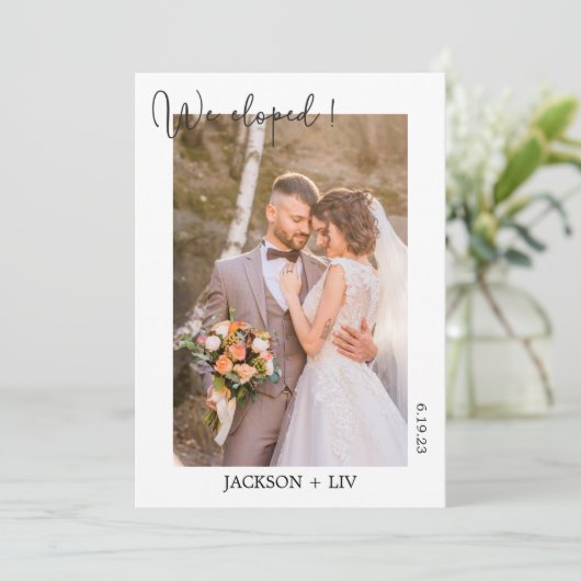 ミニマル写真エロペ結婚メントのパート招待状 招待状 (スタンド正面)