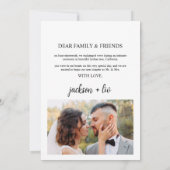 ミニマル写真エロペ結婚メントのパート招待状 招待状 (裏面)