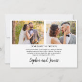 ミニマル写真エロペ結婚メントの発表 案内状 (裏面)