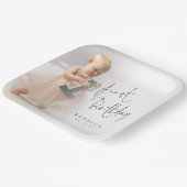 ミニマル写真オーバーレイスクリプト1st誕生日 ペーパープレート (傾斜あり)