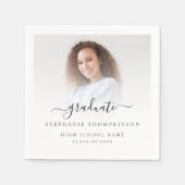 ミニマル写真オーバーレイスクリプト2022卒業 スタンダードカクテルナプキン (正面)