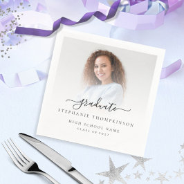 ミニマル写真オーバーレイスクリプト2022卒業 スタンダードカクテルナプキン