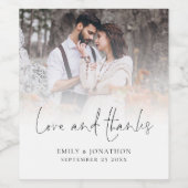 ミニマル写真オーバーレイ愛感謝していと結婚の ワインラベル (シングルラベル)