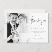 ミニマル写真オーバーレイ結婚スクリプトありがとう カード (正面)